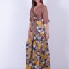 Ριγέ-Φλοράλ Φόρεμα Μάξι||Μάχι Φορέματα