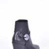 Cowboy Μαύρα δερμάτινα γυναικεία μποτάκια Fardoulis Shoes