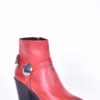 Cowboy Κόκκινα δερμάτινα γυναικεία μποτάκια Fardoulis Shoes