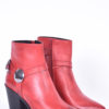 Cowboy Κόκκινα δερμάτινα γυναικεία μποτάκια Fardoulis Shoes