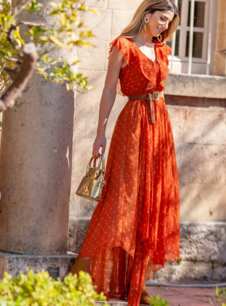 Le Vertige Φόρεμα Πορτοκαλί ασύμμετρο