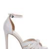 Fardoulis Shoes 3154Λ Λευκό||Δερμάτινα ψηλοτάκουνα πέδιλα||Γάμος-Βάπτιση