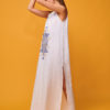 Nema Resortwear Μάξι φόρεμα λευκό,λινό με κέντημα