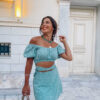 Σετ στο χρώμα της μέντα με Crop top και μίνι φούστα CIEL CONCEPT