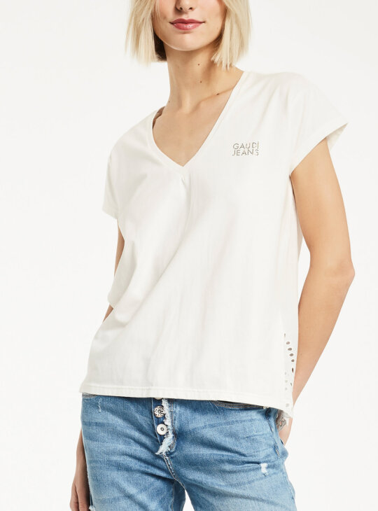 GAUDI Μπλούζα T-shirt σε λευκό χρώμα||Γυναικείες Μπλούζες||ΓΥΝΑΙΚΕΙΑ ΡΟΥΧΑ