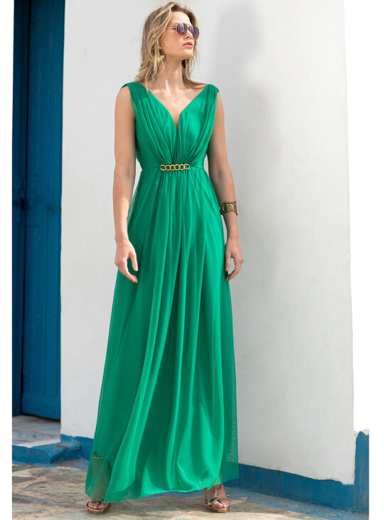 LE VERTIGE Φόρεμα Μάξι σε πράσινο χρώμα||ΦΟΡΕΜΑΤΑ ΓΙΑ ΓΑΜΟ-ΒΑΠΤΙΣΗ