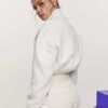 EDWARD JEANSCROP TOP ||Γυναικεία φλις teddy μπλούζα με φερμουάρ