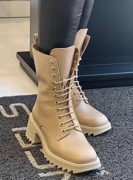 fardoulis-550-01-fw22-2313 Δερμάτινα μπεζ μποτάκια FARDOULIS SHOES||