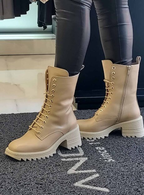 fardoulis-550-01-fw22-2316 Δερμάτινα μπεζ μποτάκια FARDOULIS SHOES||