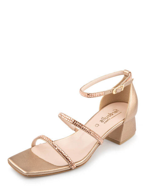 FARDOULIS SHOES ΔΕΡΜΑΤΙΝΑ ΡΟΖ ΧΡΥΣΟ(URANOS) ΠΕΔΙΛΑ ΜΕ ΣΤΡΑΣ 301-03