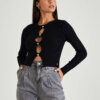CENTO FASHION CROP TOP ΜΕ ΑΝΟΙΓΜΑΤΑ ΜΠΡΟΣΤΑ||ΓΥΝΑΙΚΕΙΕΣ ΜΠΛΟΥΖΕΣ ΡΙΠ||ΓΥΝΑΙΚΕΙΑ ΡΟΥΧΑ
